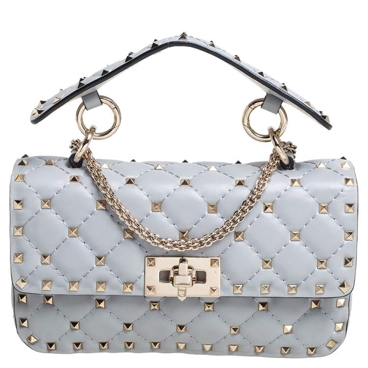 Valentino Light Quilted Leather Spike Chain Shoulder Bag Valentino TLC