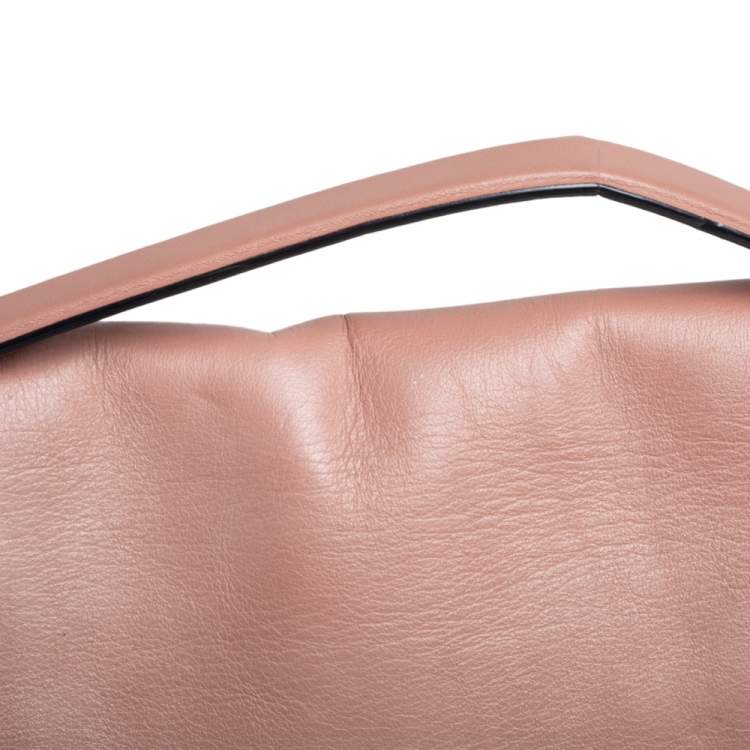 Pre Owned Valentino Beige Leather Chain Flap Top Handle Bag