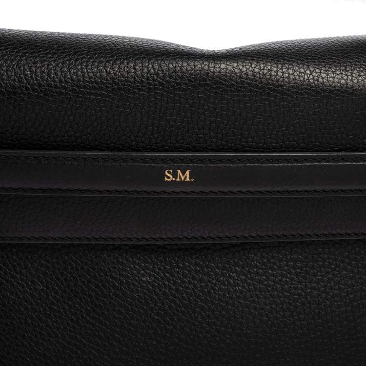 Pre Owned Valentino Black Leather Medium My Rockstud Top Handle Bag