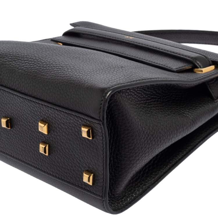 Pre Owned Valentino Black Leather Medium My Rockstud Top Handle Bag