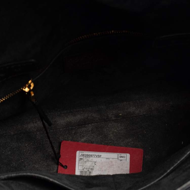 Pre Owned Valentino Black Leather Medium My Rockstud Top Handle Bag