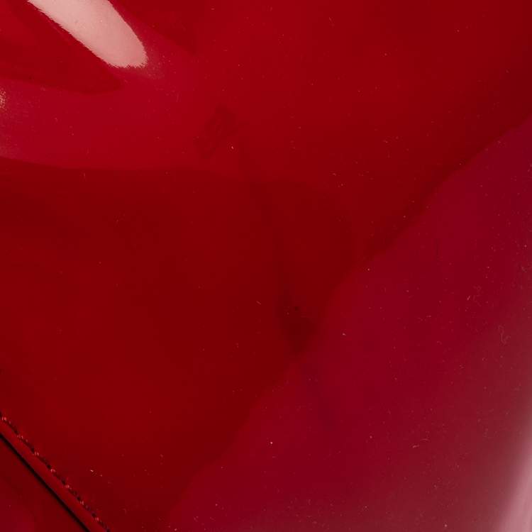 Pre Owned Valentino Red Patent Leather Top Handle Bag