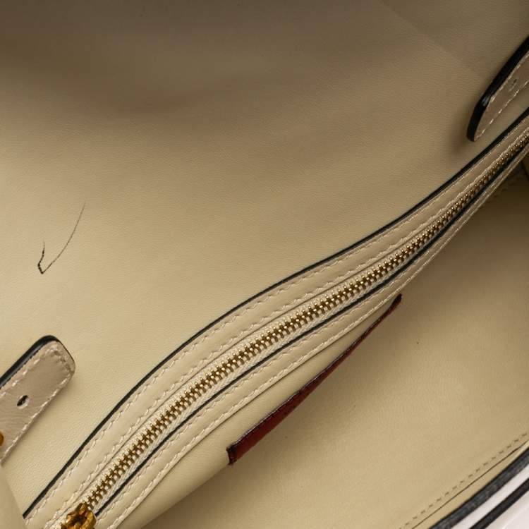 Pre Owned Valentino Off White Leather My Rockstud Top Handle Bag