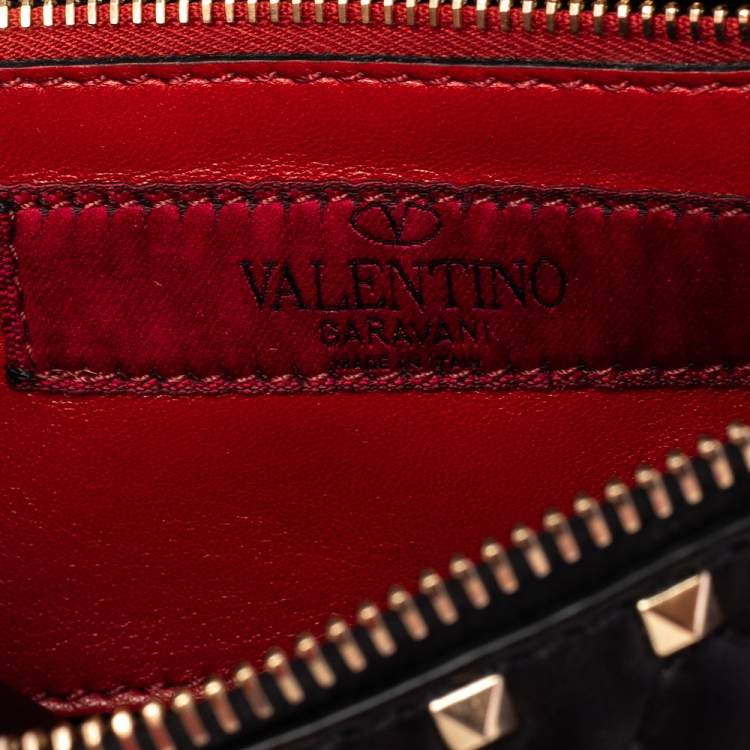 Pre Owned Valentino Black Leather Rockstud Spike Belt Bag