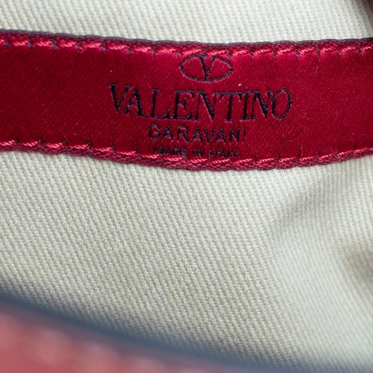 مملوكة مسبقًا Valentino Pink/Beige Leather Aphrodite Bow Top Handle Bag
