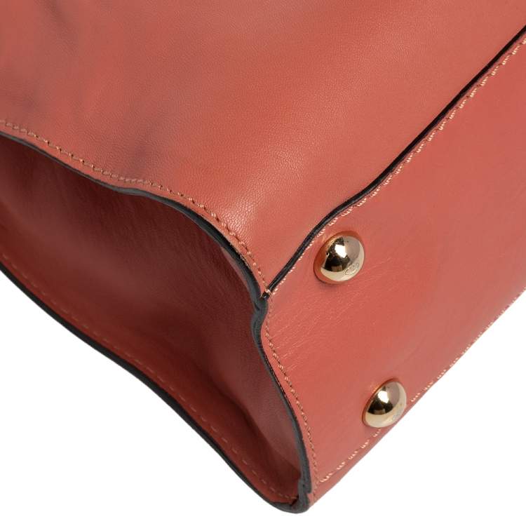 مملوكة مسبقًا Valentino Pink/Beige Leather Aphrodite Bow Top Handle Bag