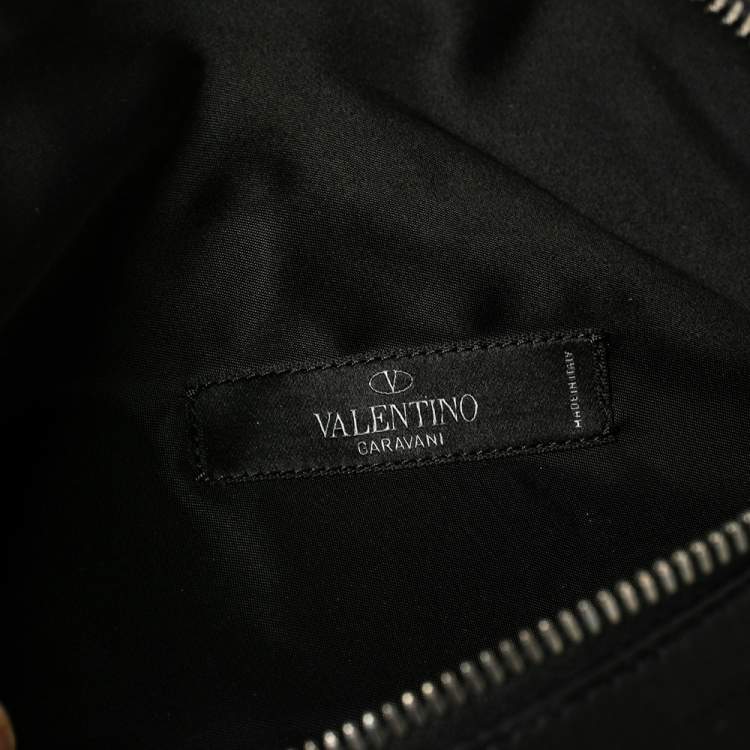 Pre Owned Valentino Black Nylon Rockstud Belt Bag