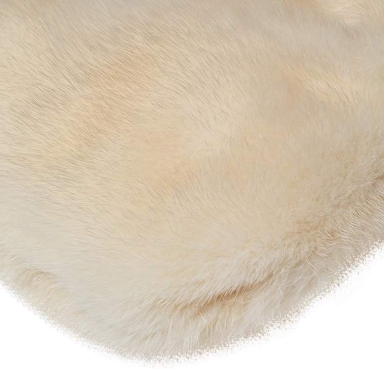 Pre Owned Valentino Off White Mink Fur and Lizard VRing Crystals Hobo