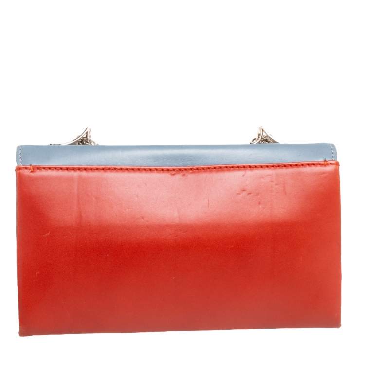 Pre Owned Valentino Multicolor Leather Rockstud Va Va Voom Chain Clutch