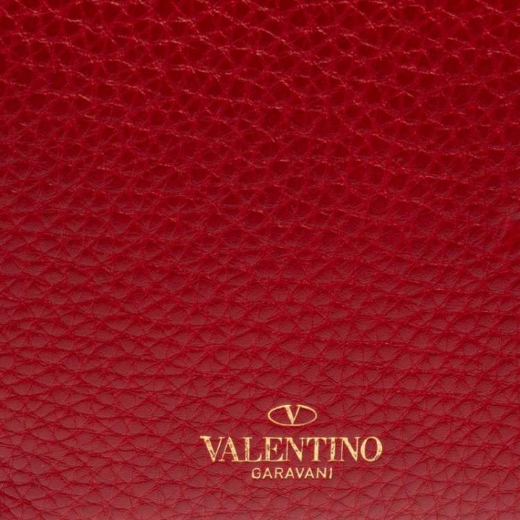 Pre Owned Valentino Red Leather Mini My Rockstud Top Handle Bag