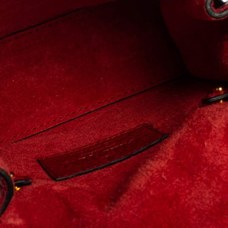 Pre Owned Valentino Red Leather Mini My Rockstud Top Handle Bag