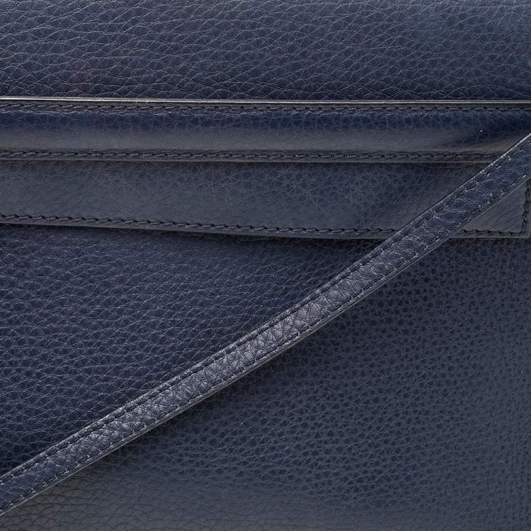 Pre Owned Valentino Navy Blue Leather My Rockstud Top Handle Bag