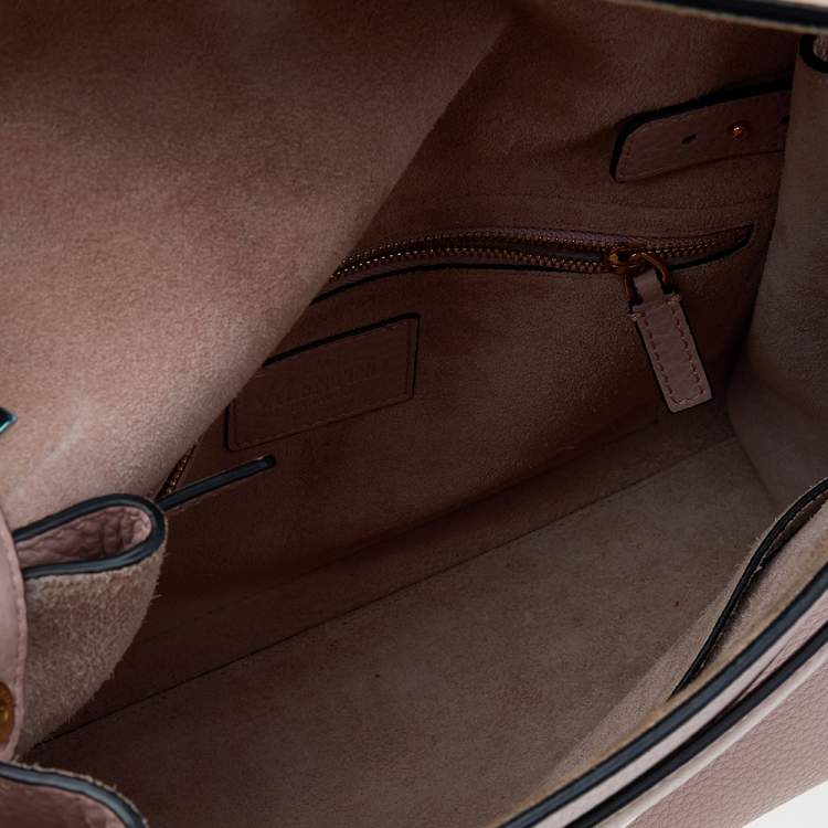 Pre Owned Valentino Pink Leather Medium My Rockstud Top Handle Bag
