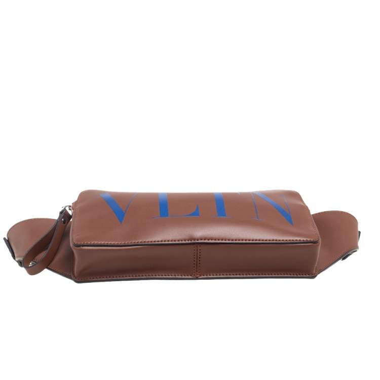 Pre Owned Valentino Brown Leather VLTN Belt Bag