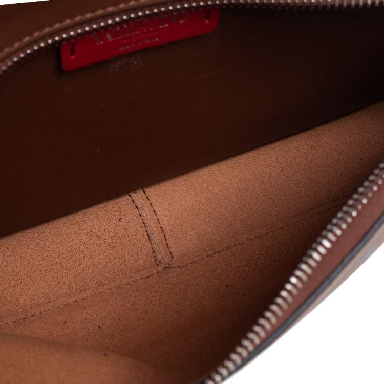 Pre Owned Valentino Brown Leather VLTN Belt Bag