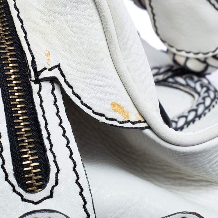 Pre Owned Valentino White Leather Catch Satchel