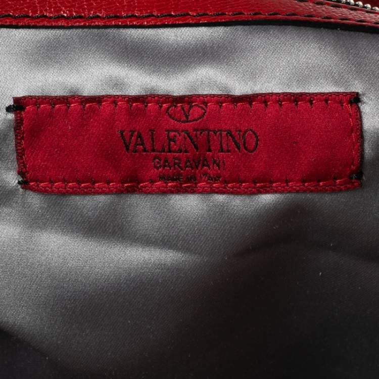 Pre Owned Valentino Red Leather Nuage Bow Hobo