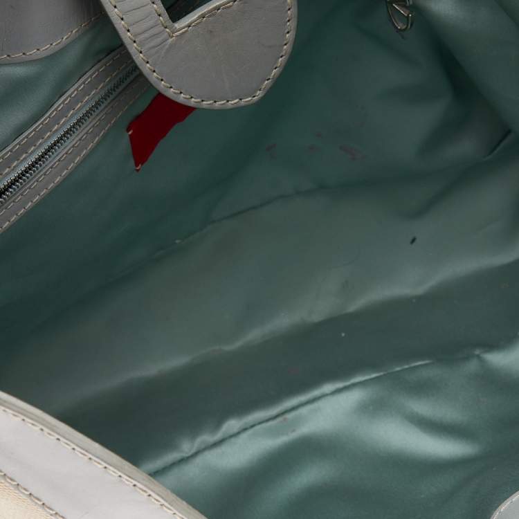 Pre Owned Valentino Multicolor Butterfly Print Canvas And Leather Hobo