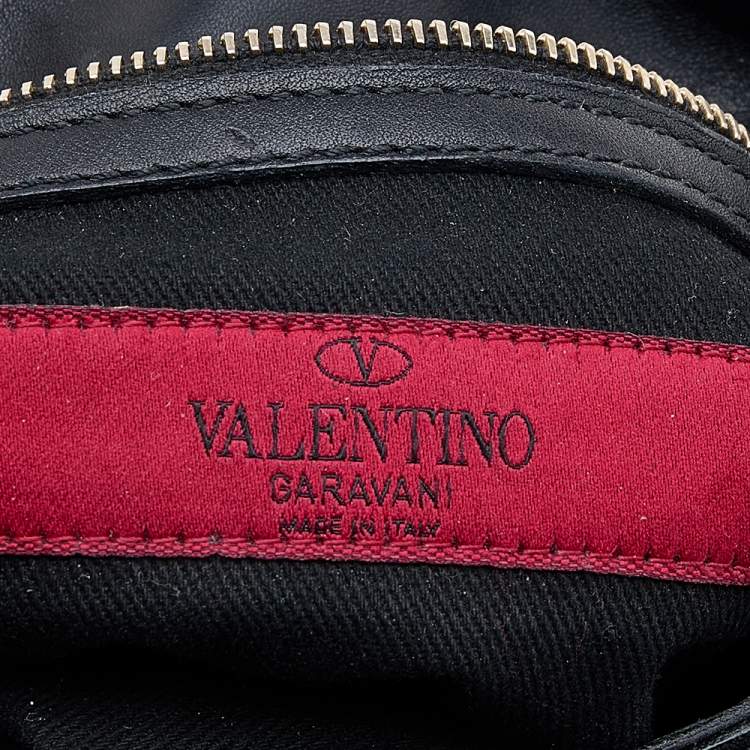 Pre Owned Valentino Black Leather Flap Shoulder Bag