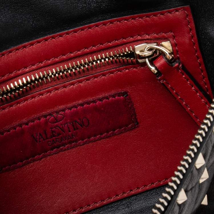 Pre Owned Valentino Black Quilted Leather Rockstud Bum Bag