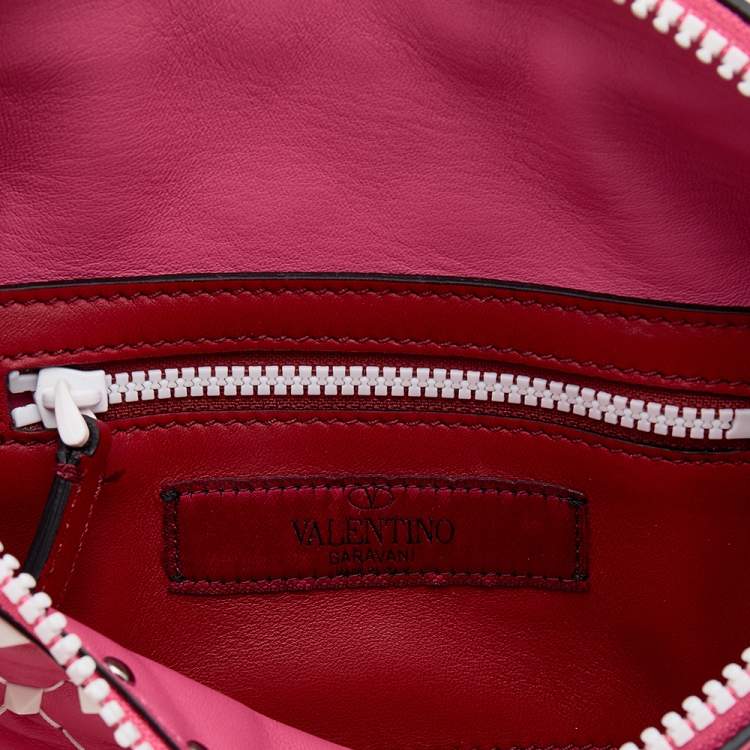 Pre Owned Valentino Pink Quilted Leather Rockstud Belt Bag