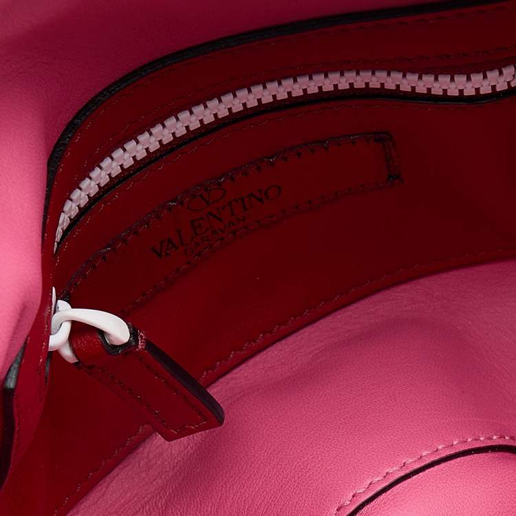 Pre Owned Valentino Pink Quilted Leather Rockstud Belt Bag