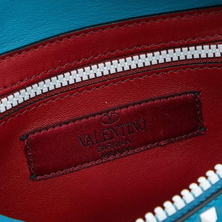 Pre Owned Valentino Blue Quilted Leather Rockstud Belt Bag