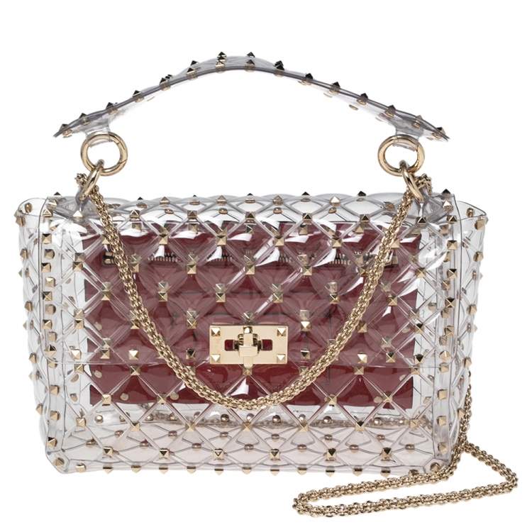 valentino rockstud pvc bag