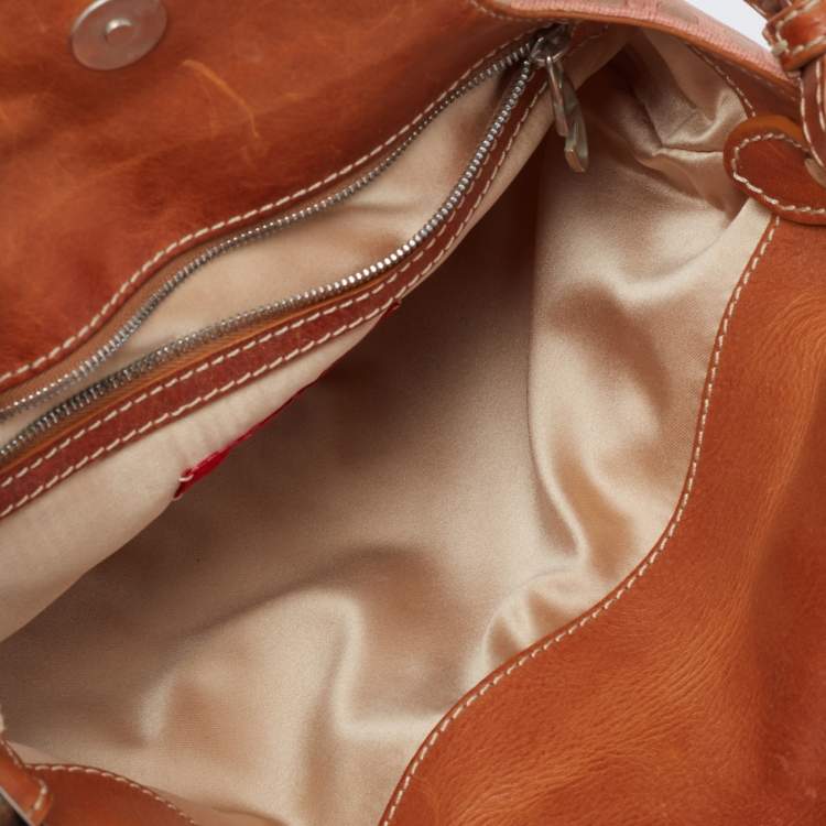 Pre Owned Valentino Multicolor Polka/Floral Embellished Fabric and Leather VLogo Flap Hobo