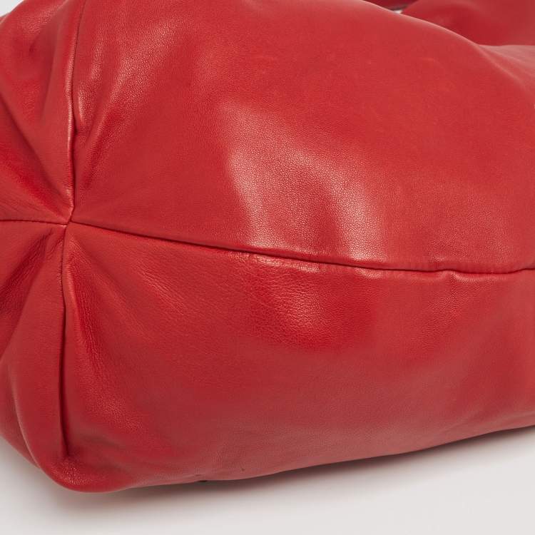 Pre Owned Valentino Red Leather 360 Bow Hobo