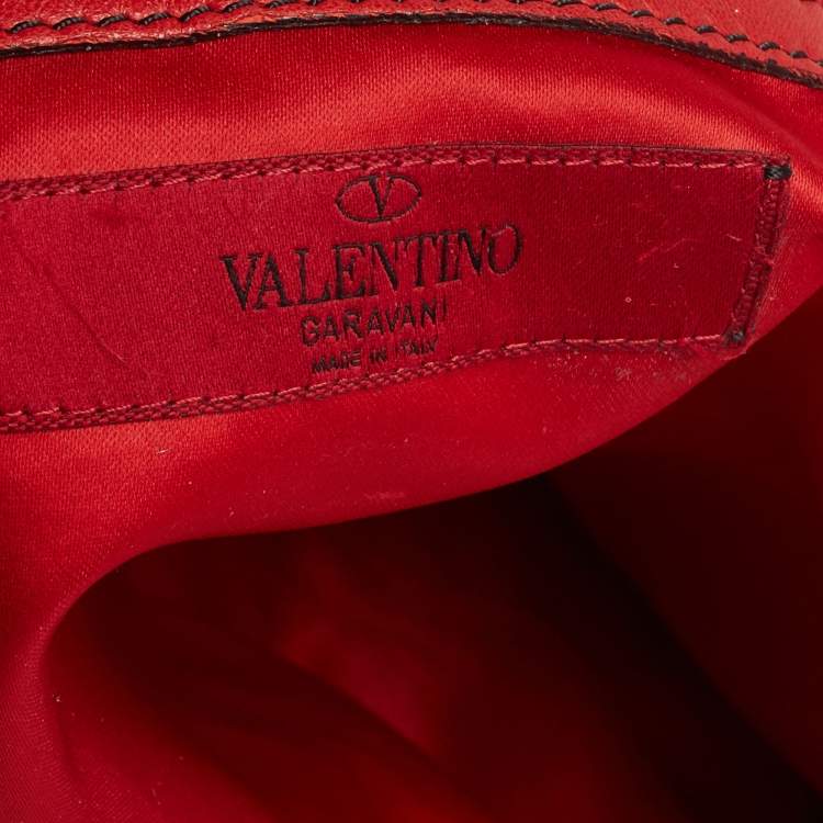 Pre Owned Valentino Red Leather 360 Bow Hobo