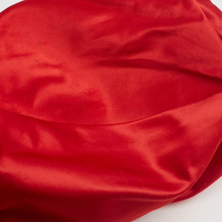 Pre Owned Valentino Red Leather 360 Bow Hobo