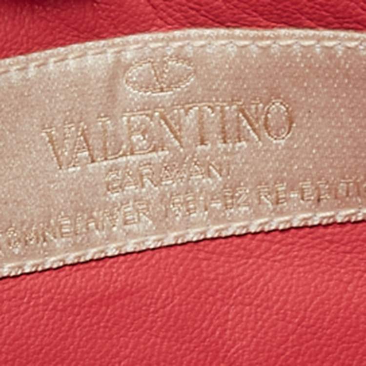 Pre Owned Valentino Rose Pink Leather V Logo Shoulder Bag