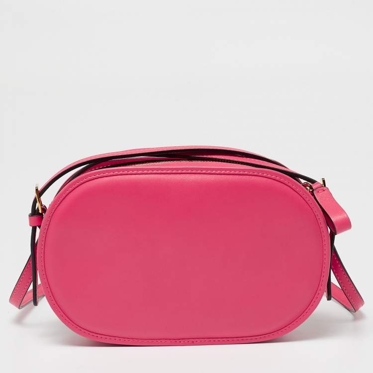Pre Owned Valentino Rose Pink Leather V Logo Shoulder Bag