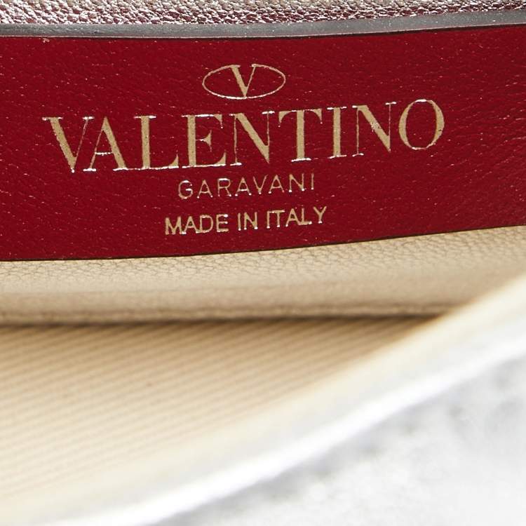 مملوكة مسبقًا Valentino Metallic Silver Quilted Leather Mini Candystud Top Handle Bag