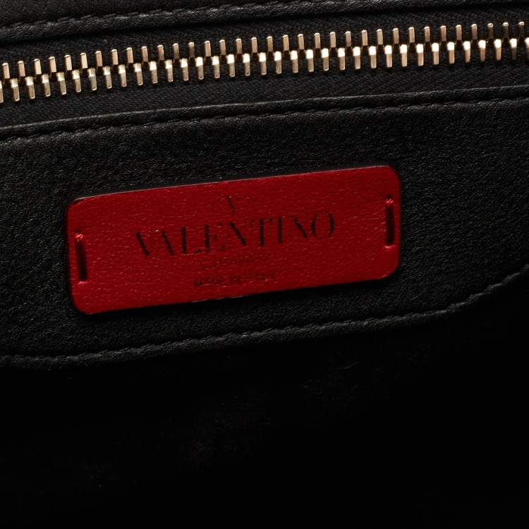 Pre Owned Valentino Black Leather Flap Top Handle Bag