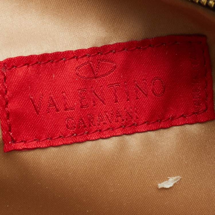 Pre Owned Valentino Beige Leopard Print Calf Hair Bow Clutch