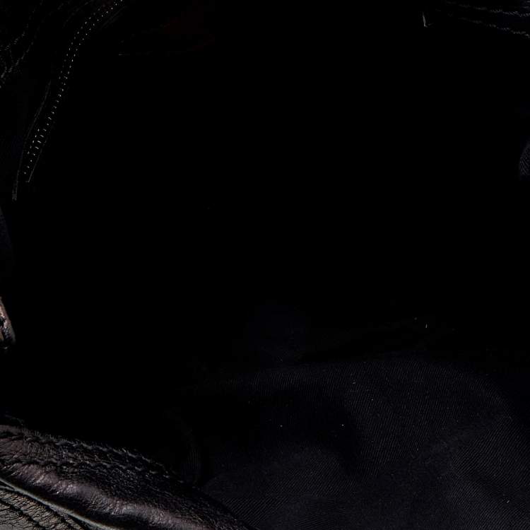 Pre Owned Valentino Dark Brown Leather Crystal Embellished Catch Hobo