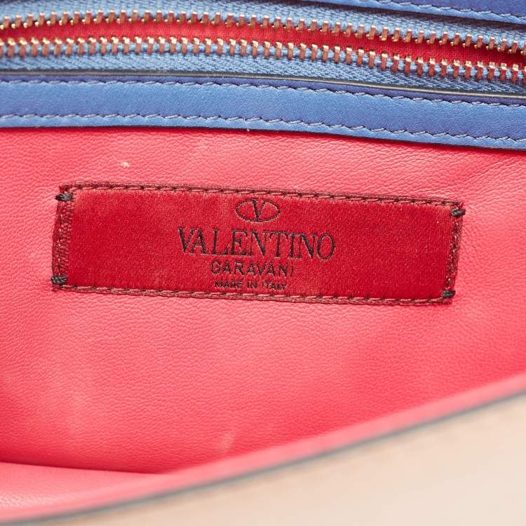 Pre Owned Valentino Multicolor Leather Small Rockstud Glam Lock Flap Bag
