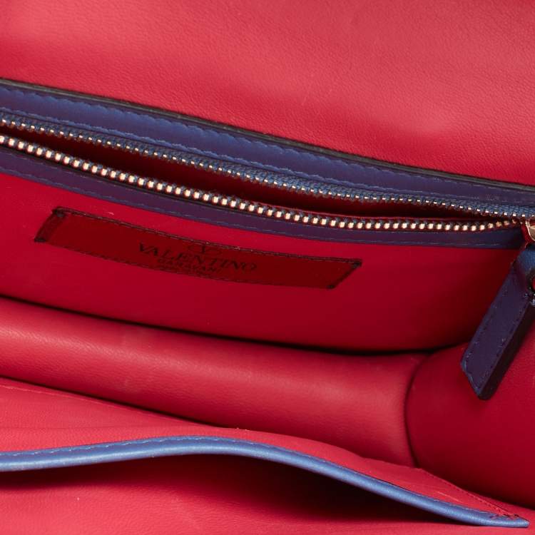 Pre Owned Valentino Multicolor Leather Small Rockstud Glam Lock Flap Bag