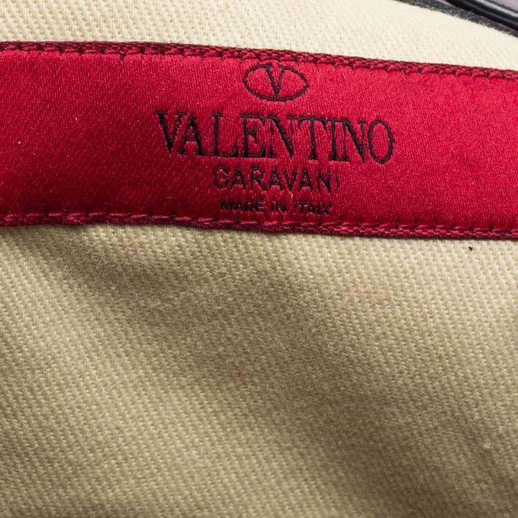 Pre Owned Valentino Burgundy Leather Rockstud Va Va Voom Tote 