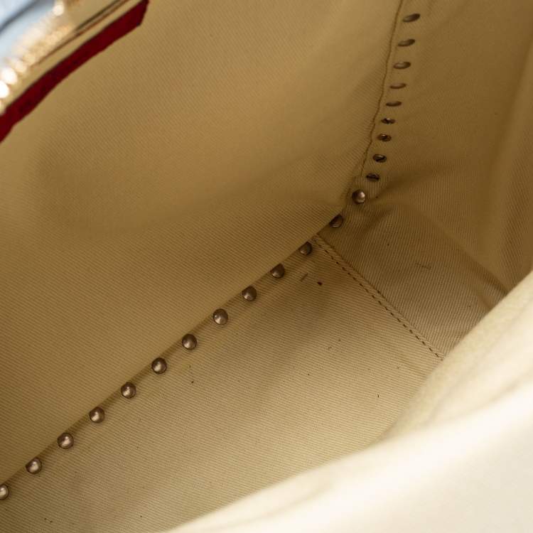 Pre Owned Valentino Blue Leather Medium Rockstud Backpack