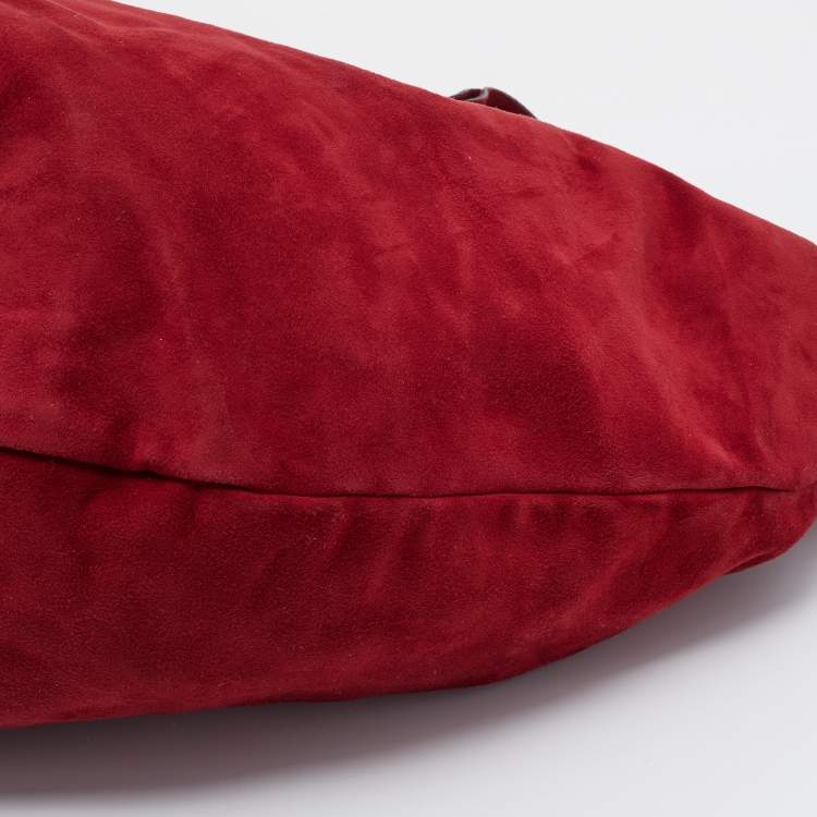 Pre Owned Valentino Red Suede and Leather 360 Bow Hobo