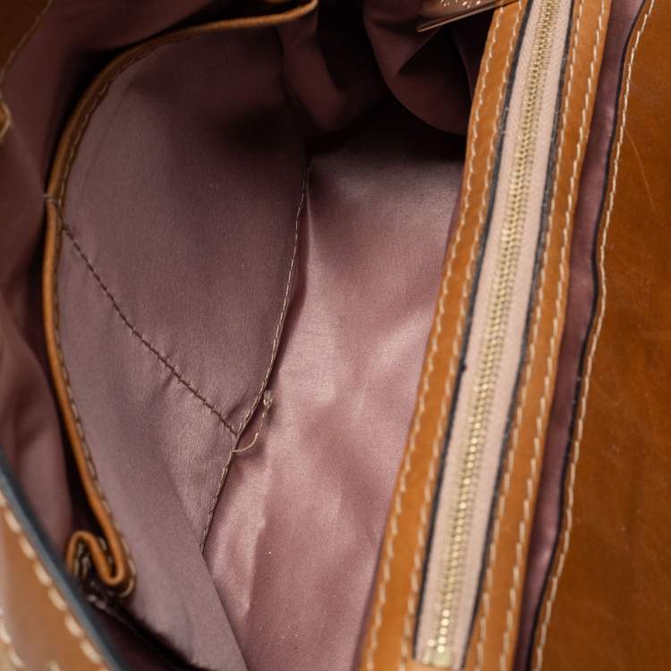 مملوكة مسبقًا Valentino Beige/Brown Suede and Leather Aphrodite Bow Top Handle Bag