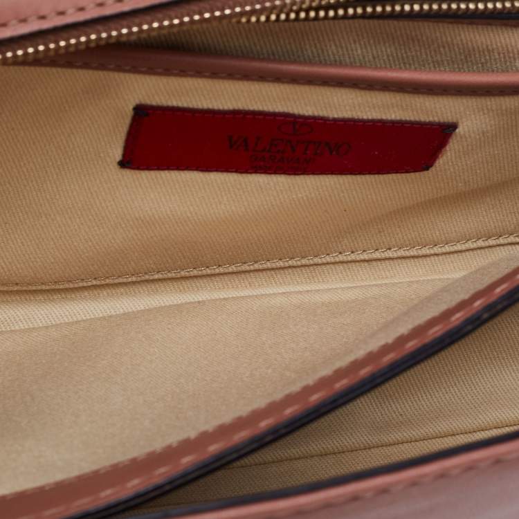 Pre Owned Valentino Brown Leather Va Va Voom Chain Shoulder Bag