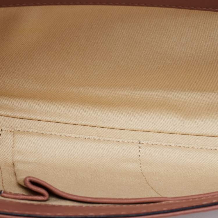 Pre Owned Valentino Brown Leather Va Va Voom Chain Shoulder Bag