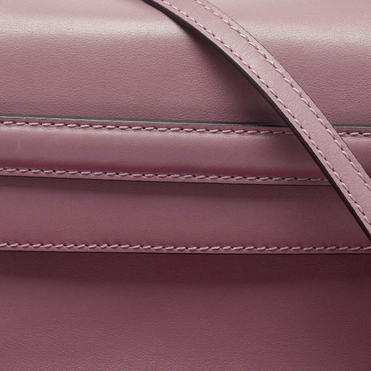 Pre Owned Valentino Purple Leather My Rockstud Top Handle Bag