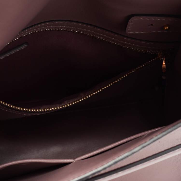 Pre Owned Valentino Purple Leather My Rockstud Top Handle Bag