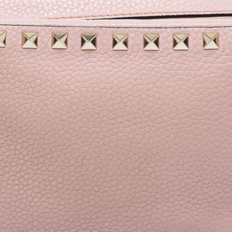 Pre Owned Valentino Pink Leather Rockstud Crossbody Bag