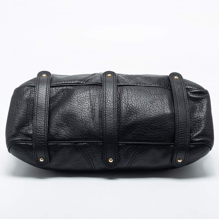 Pre Owned Valentino Black Leather Catch Satchel